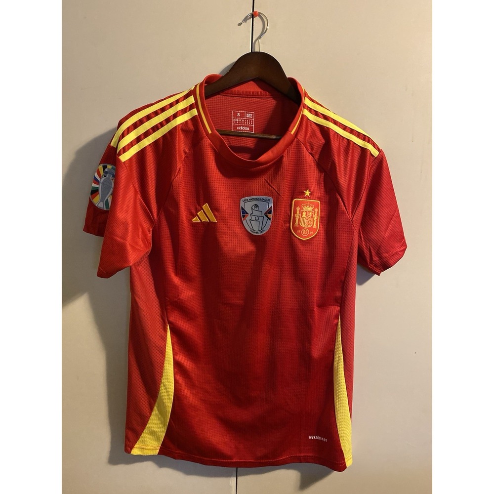 adidas Spain 2024 Home Jersey Soccer Shirt Men's Size S Slim Fit Red